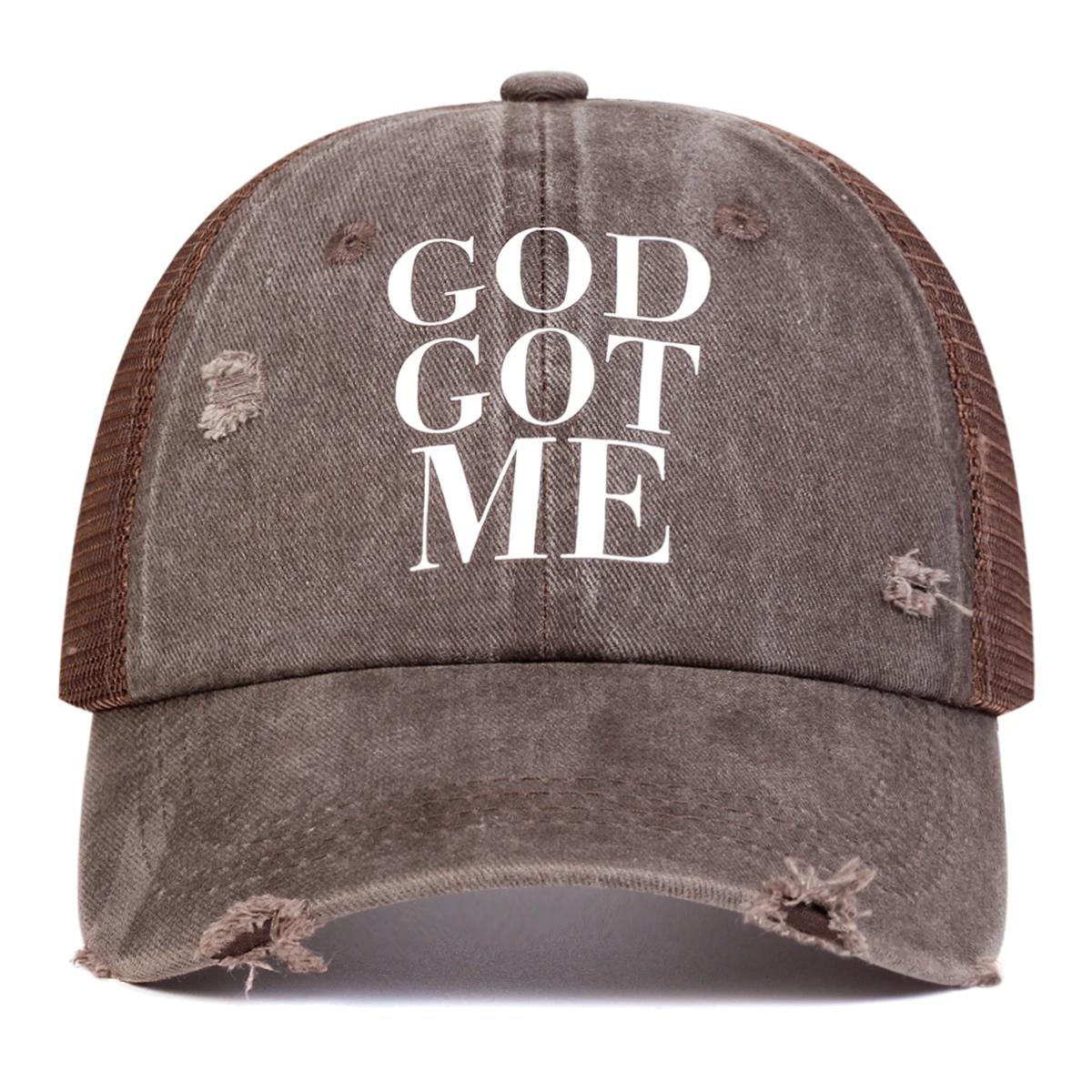 

Унисекс Сетчатые Бейсболки с Принтом Букв GOD GOT ME, Кепка в Стиле Хип-Хоп, Весенне-Летние, Регулируемые, Повседневные Кепки для Улицы, Шляпа от Солнца коричневый
