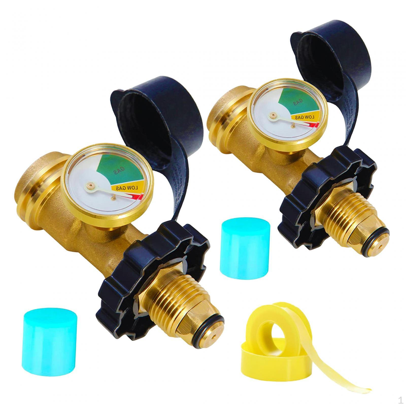 

2x Propane Adapter Refill Accurate Reading with Gauge Qcc American