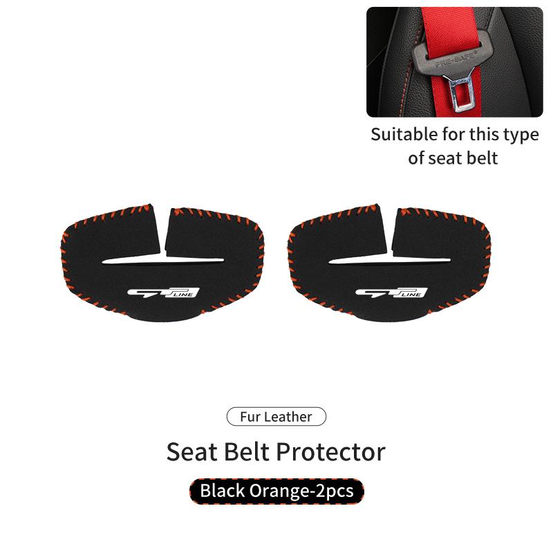 QDIM8 2PCS Car Seat Belt Anti Scratch Buckle Protector Cover Accessories For KIA gt gtline Xline ceed Forte RIO STINGER Seltos K3 K4