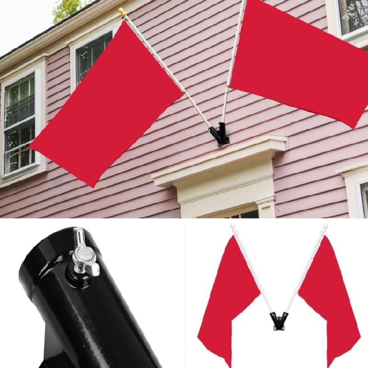 Multifuntional Double Hole Flag Poles Bracket Designed for High Wind Areas Metal Construction for Long Lasting Use
