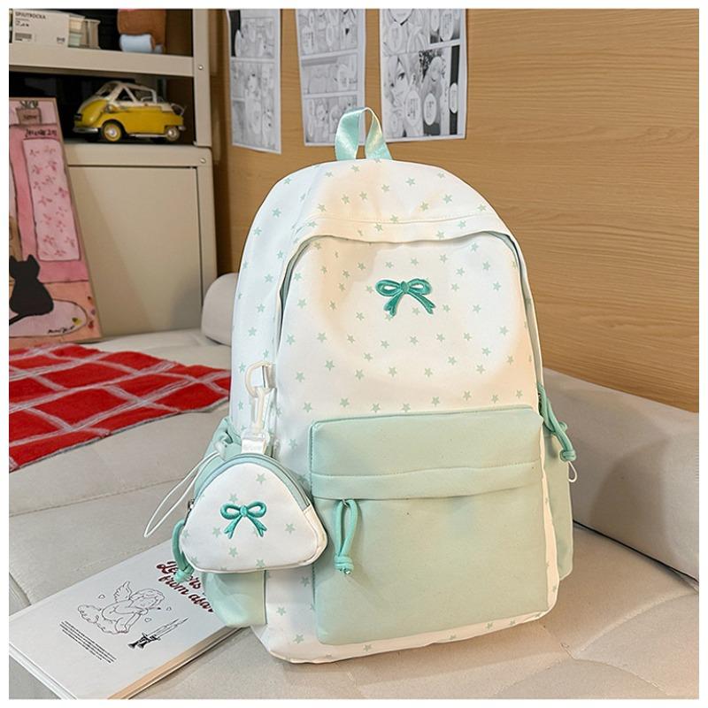 New female cute schoolbag versatile small fresh star bow junior high school college student backpack class backpack