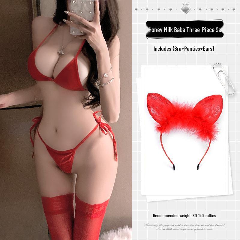 Xi Huan Mei Lan Sexy Lace-Up Three-Piece Bikini Set