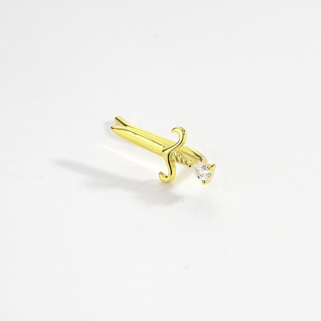 ANDYWEN 925 Sterlingsilber Gold Crush Zirkon Ohrring Liebe Stecker Ohrring Climber Frauen Feiner Schmuck 2023 Kristall Schlanker Schmuck