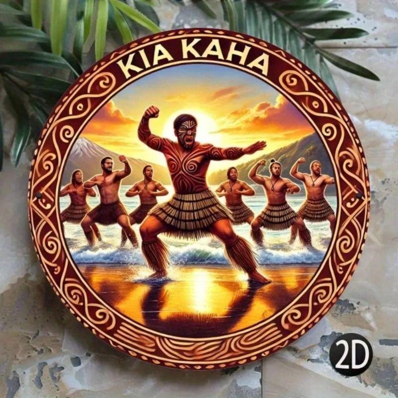 Round Metal Tin Sign Wall Art Home Living Room Office Cafe Decor 20x20cm