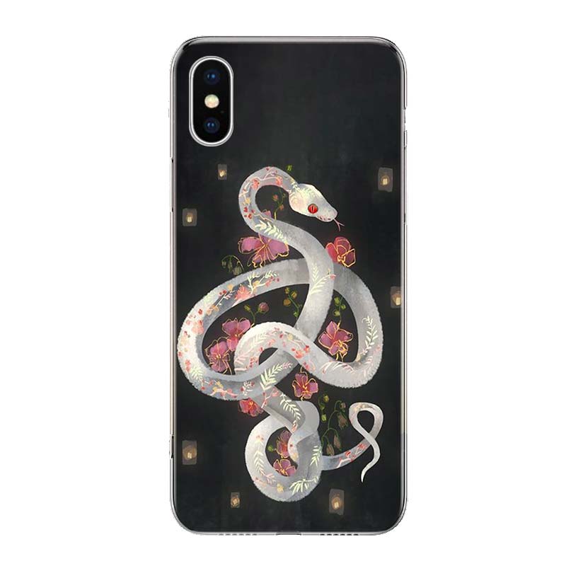 Animal The Snake and Fern Phone Case Cover For iPhone 11 12 13 Mini 14 15 Plus 16 Pro Max 17 Air 7 8 + SE Art Customized Fundas