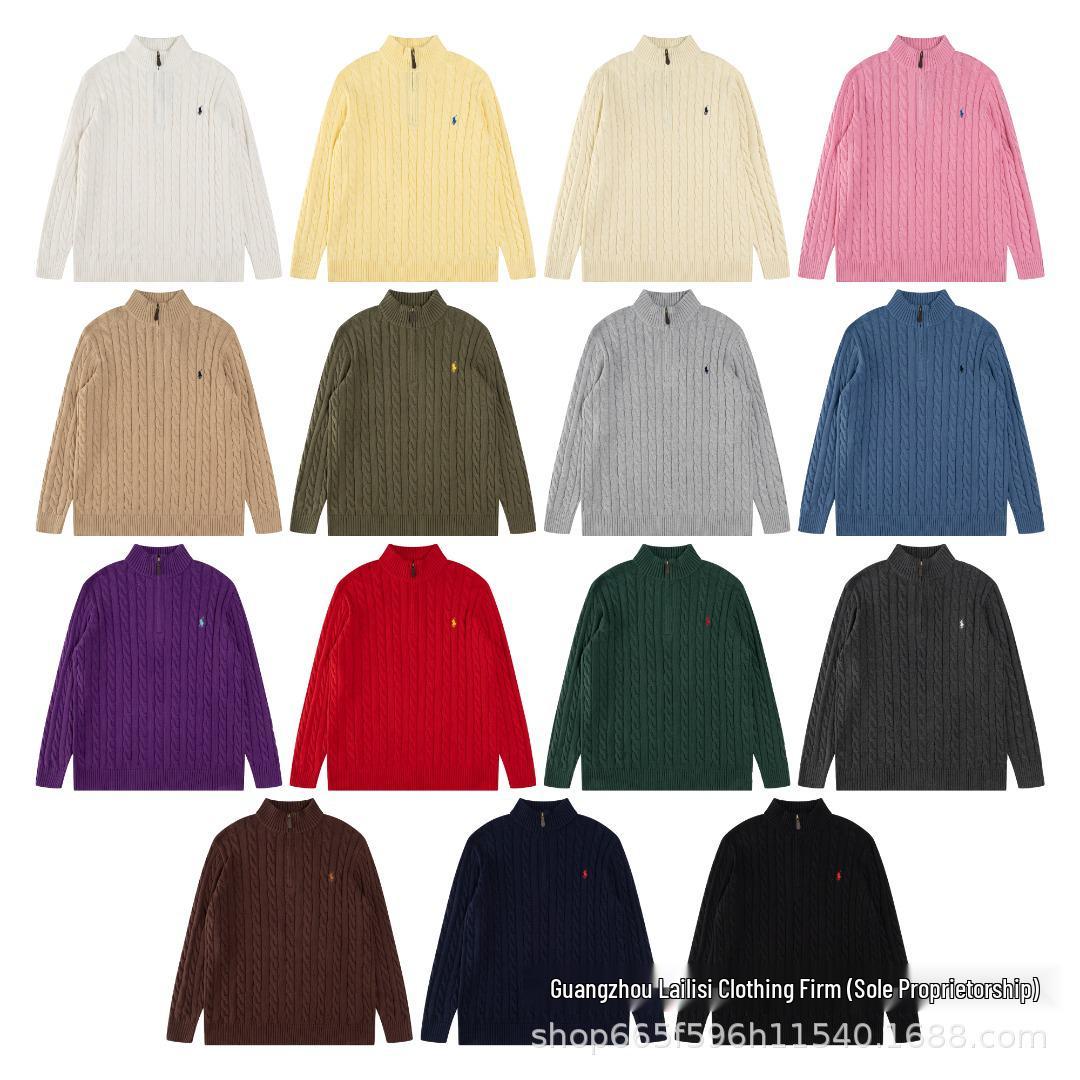 AA Scan Code 2025 AutumnWinter RL Pony Embroidery High Neck Half-Zip Unisex Sweater Extra Small 4460₽