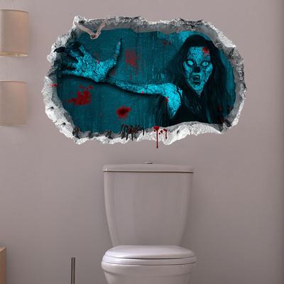 Halloween 3D Straszne naklejki ścienne Wymienny mural artystyczny Party Naklejki Decor