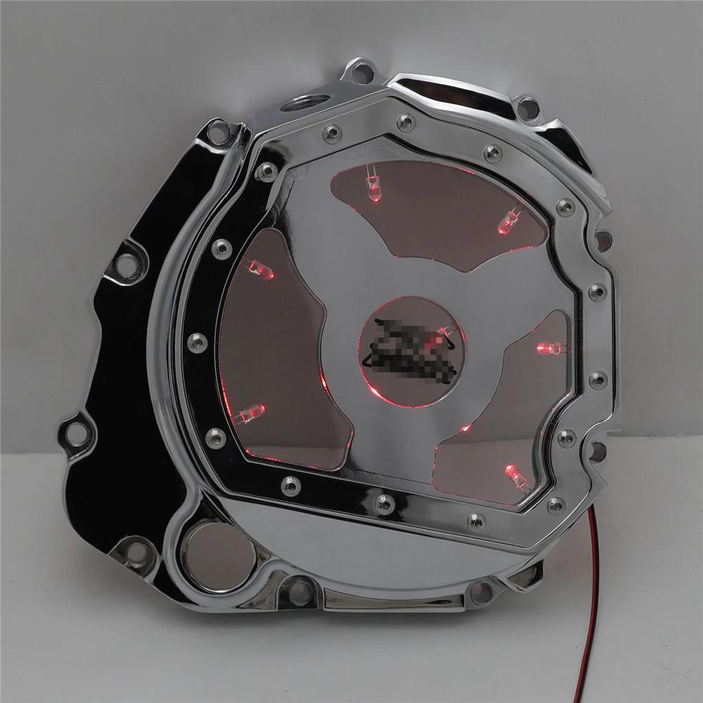 Led See Through Engine Cluctch Cover For Suzuki GSXR 600 1000 GSX-R 750 2001-2008 Aftermarket Motorcycle Parts