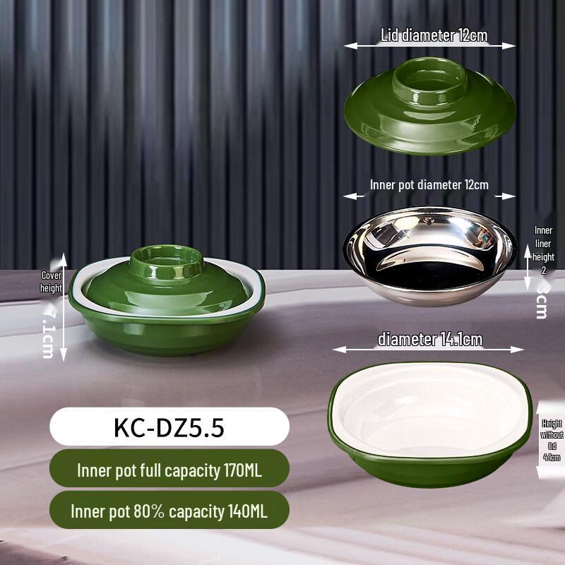 Thickened Melamine Square Soup Bowl with Liner (4-Pack)