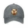 Rustic Woodland Stag Emblem Artwork  New Vintage Washed Cotton Baseball Cap Sun Hats