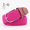 Women Casual Knitted Pin Buckle Without Holes Men Belt Woven Canvas Elastic Expandable Braided Stretch Belts for Female Jeans
