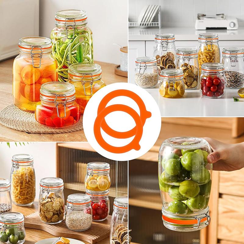 8/12 Stück Silikon-Einmachgläser-Dichtungen Lebensmittelaufbewahrungsgläser Ersatz Luftdicht Auslaufsicher Silikon-Dichtungsringe für Einmachgläser mit normalem Mund