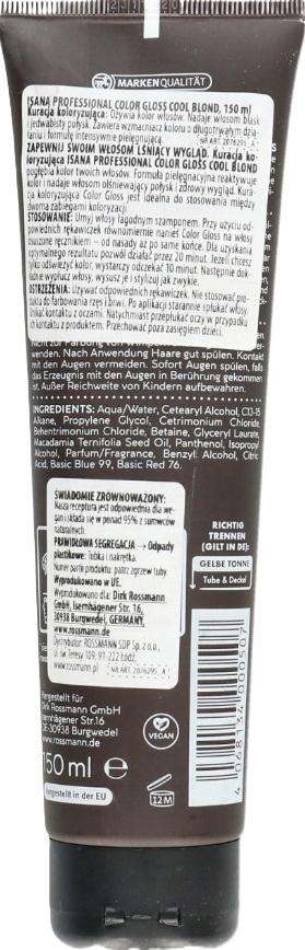 Isana Professional Color Gloss Hair Toner, Icy Blond 150
