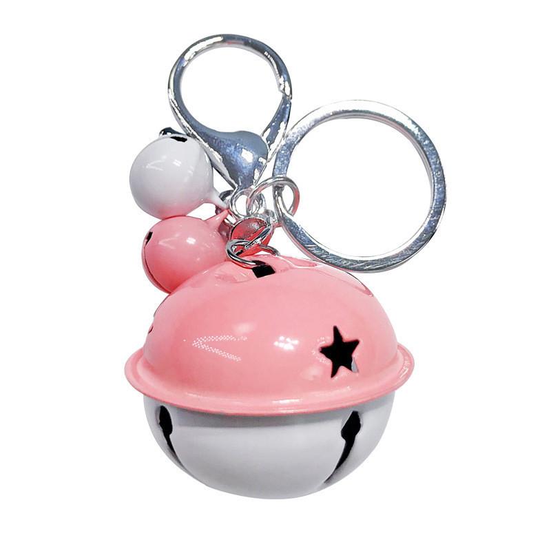Trendy Metal Car Cartoon Keychain With Cute Bell Multiple Color Options Gift