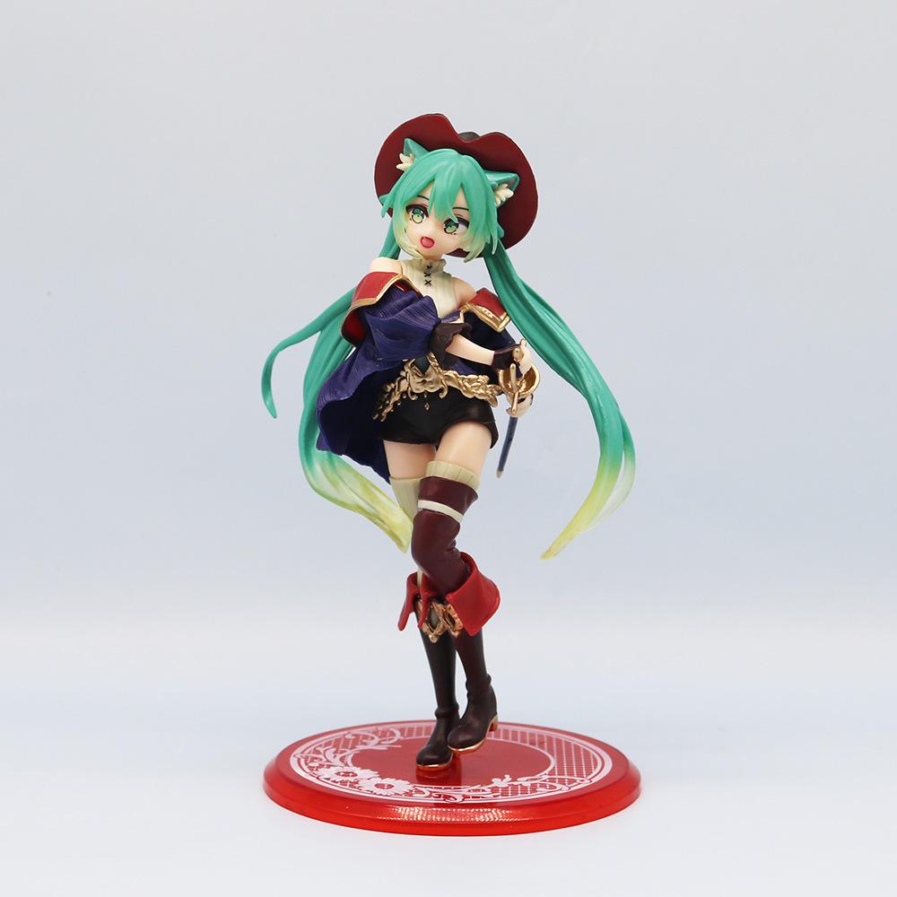 Vocaloid Star Tabletop Adorable Action Figure Tale Wonderland Miku Puss in Boots Animation Figurine Kawaii Girl Miniature Plaything Adorable Decor