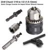 1Set 1/2-20UNF Drill Chuck 1.5-13mm Chuck Conversion Adapter New Mount Impact Driver Bits