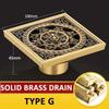 Euro Square Floor Drains Antique Brass Shower Hardware Bathroom Accessories Floor Drain Deodorant Floor Drain Strainer Cover