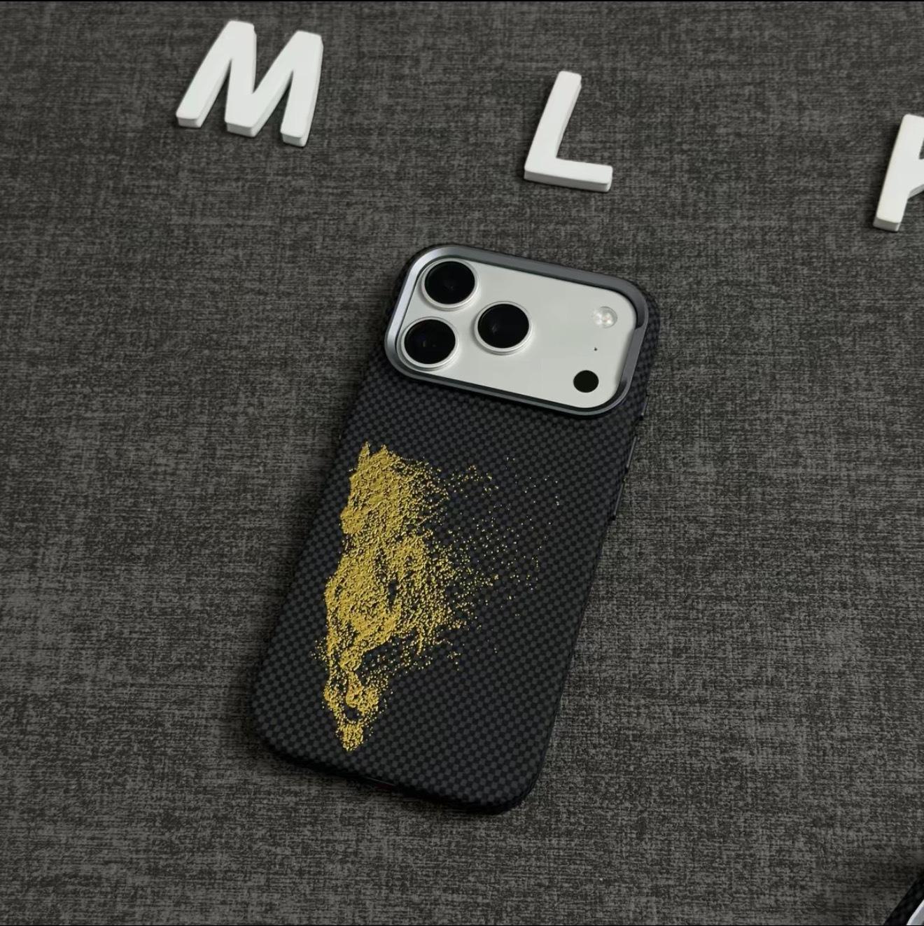 Applicable to iPhone17PROMAX to success Kevlar pattern magnetic mobile phone case Apple 16 all-inclusive iPhone 17