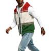 Men's Hooded Sleeveless Zip Up Vest with Christmas Print Casual Holiday Celebration Outfit