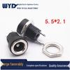 Threaded DC Power Socket, Female DC-022B, 5.5x2.1mm Copper Pin