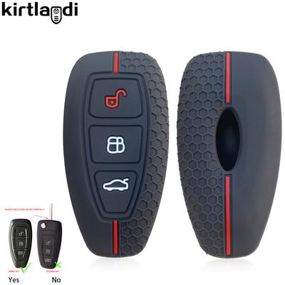 Ford Kuga Focus Mk3 Mk4 Mondeo Fiesta Titanium Ecosport Transit MK8 için Silikon Araba Anahtar Kılıfı Kabuk Uzaktan Kumanda Aksesuarları