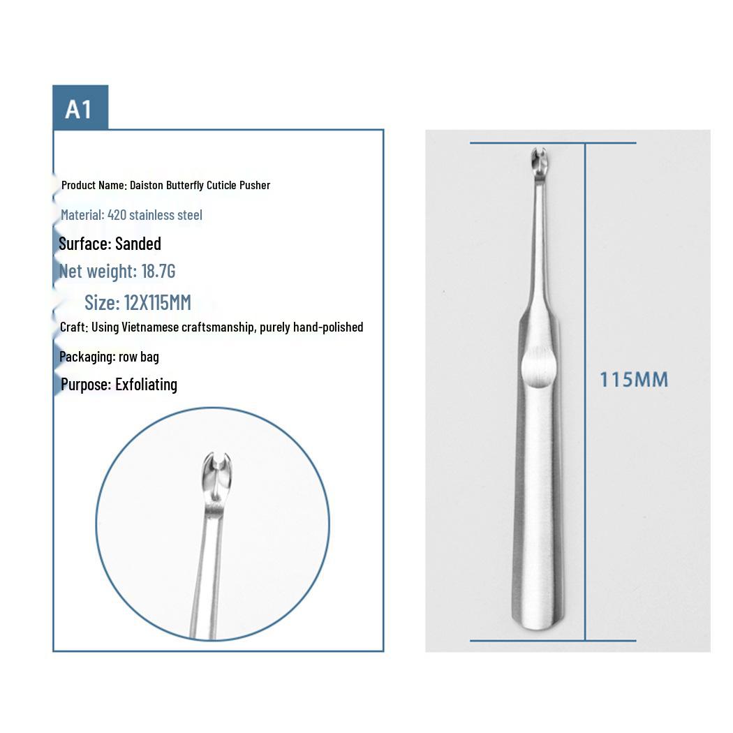 

V-образная вилка для удаления кутикулы из нержавеющей стали и пушер для маникюра