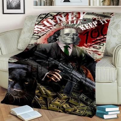 Rich 3D Dollar Euro Money Pattern Blanket,Soft Throw Blanket for Home Bedroom Bed Sofa Picnic Travel Office Cover Blanket Kids