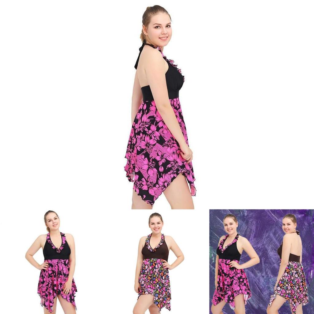Stylish New Women Sexy Fashion Plus Size Floral High Waist Swimsuit Dress For Elegant Swim Days