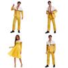 Polyesterový karnevalový kostým pro muže s motivem hry, se žlutým přechodem a vzorem piva, pro jevištní vystoupení