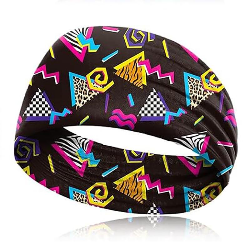 Retro Fashion Print Breathable Sports Headband for Travel, Parties, Yoga, and Running