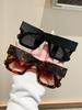 2pcs Fashion Square Frame Glasses with Mirror Nailhead Decoration for Daily Use Photography Driving European Style