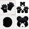 3Pcs Animal Bear Costumes Accessories Bear Mask,Bear Tail, Bears Paws Gloves for Kids Halloween Cosplay Party Props