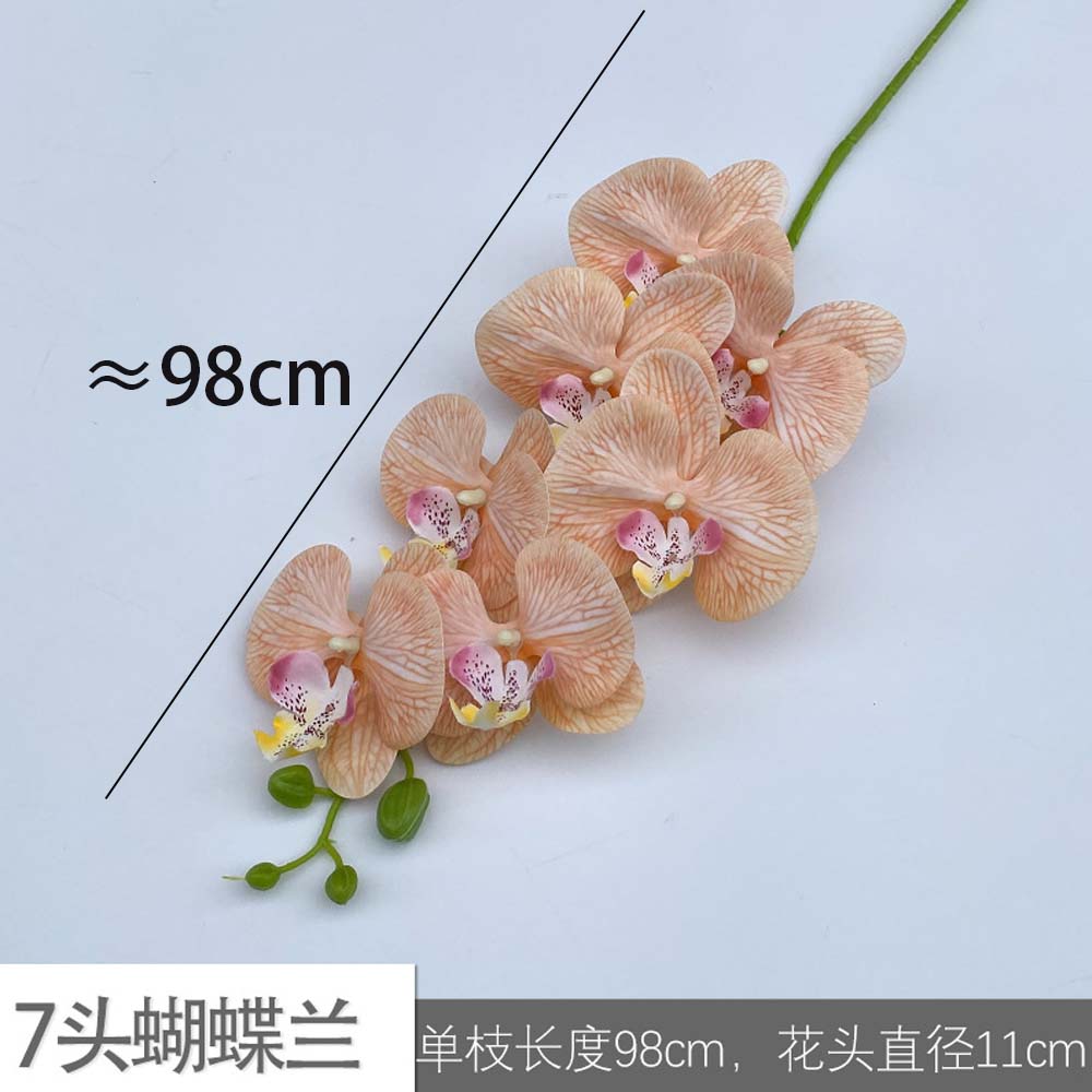 

New 7-head Film Texture Butterfly Orchid for Home Wedding Arched DIY Decoration Desktop Vase Artificial Flowers Outdoor Floral