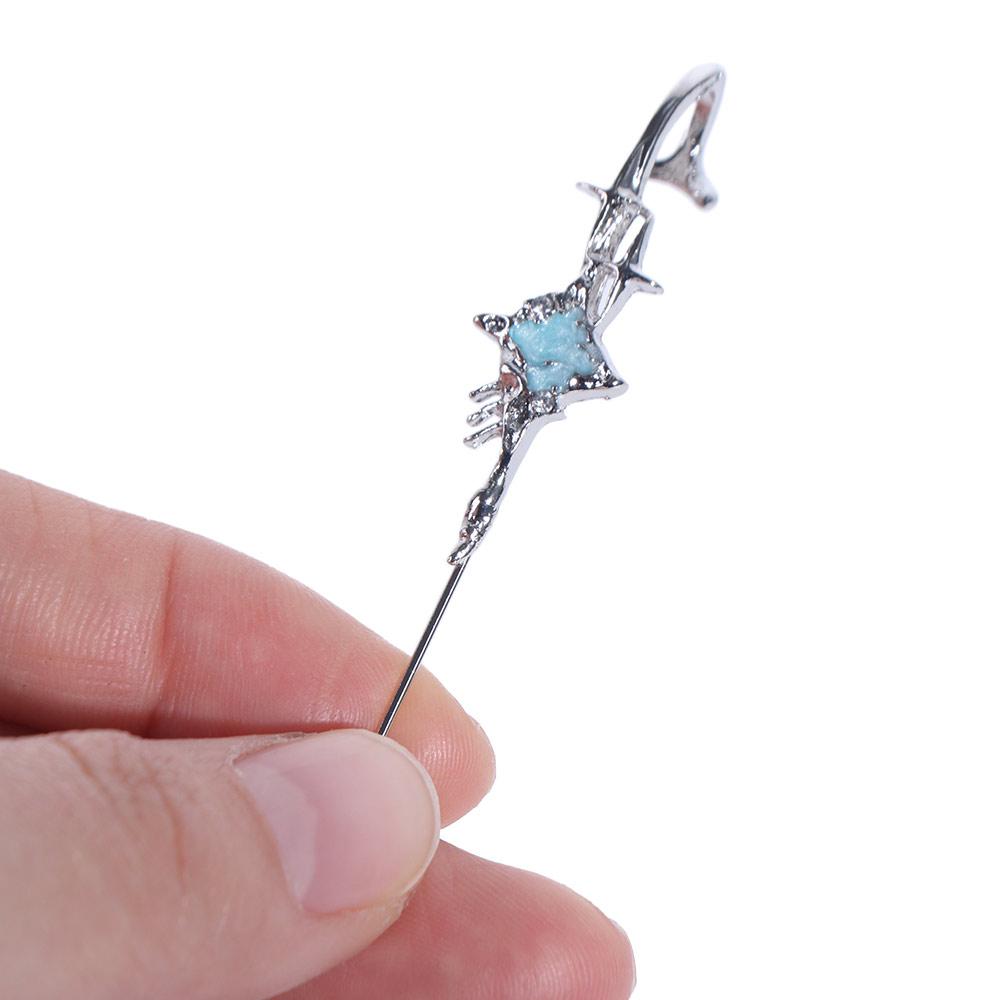 Punk Front and Back Earrings Temperament Puncture Ear Needle Metal Piercing Ear Bridge  Women