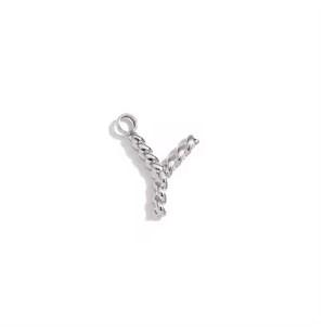 

MamacitaSlay 316L Stainless Steel Mini Twisted 26 Initial Letters Charms DIY Necklace Bracelet Earrings Silver Color Accessories