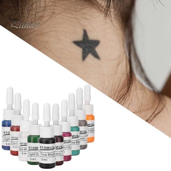 Puntos Long 10Pcs 80g Tattoo Inks Sanitary Lasting Synthetic Bottle Tattoo Ink