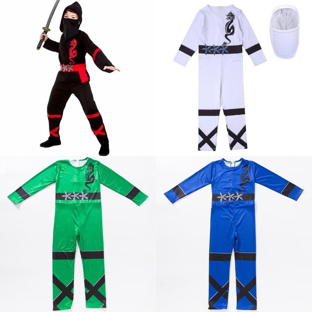 Ninja Power Boys Costume Martial Arts Japanese Samurai Warrior Dress Fancy