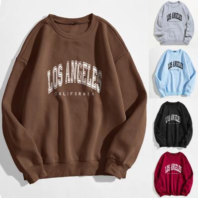 Winter New Fashion Long Sleeve Tops Letter Printing Temperament Solid Color 2022 Simple Trend Top
