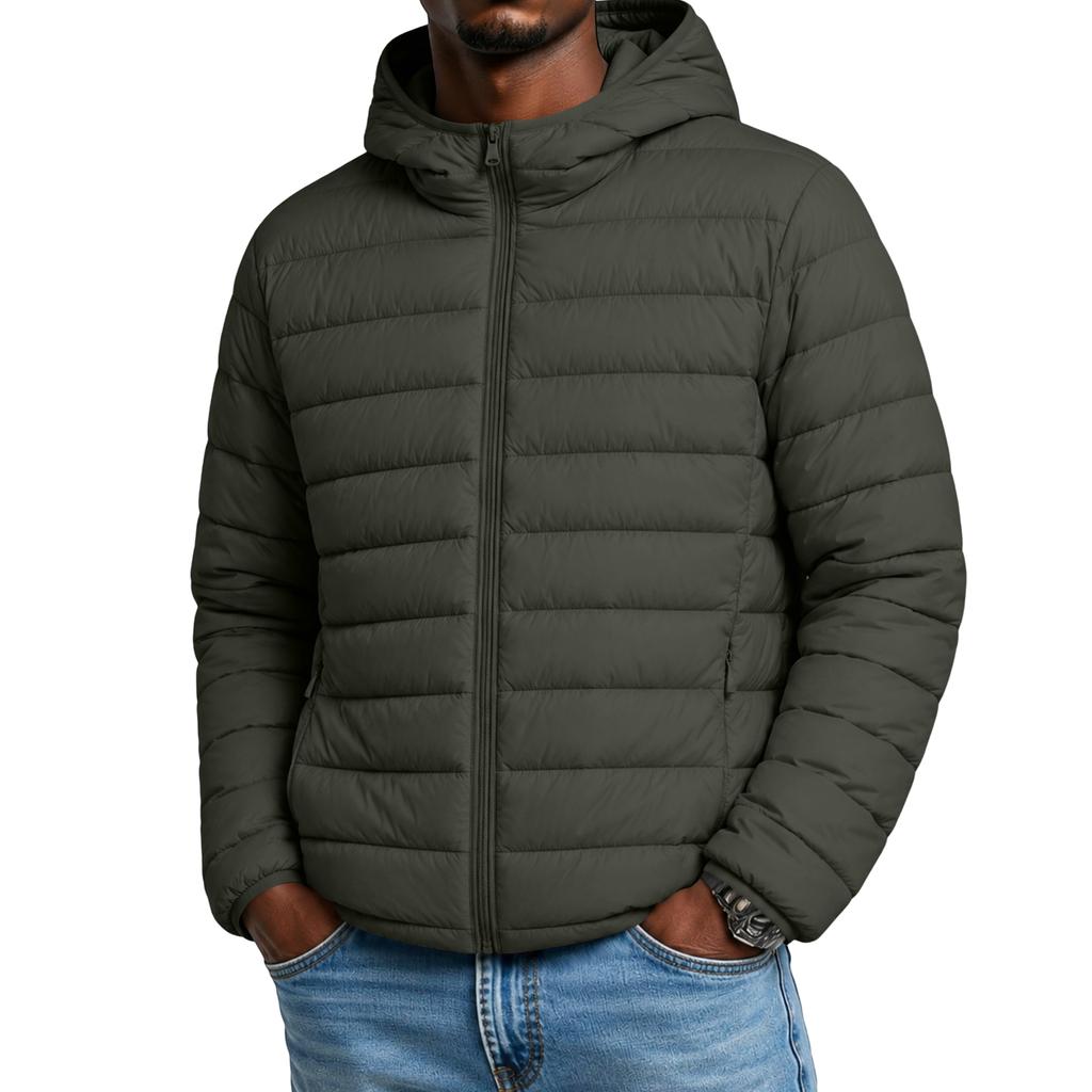 Unisex Lightweight Quilted Hooded Down Jacket for Men and Women - Down Coat for Fall and Winter