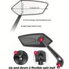 2pcs HD Wide Angle Bike Rearview Mirrors - 360° Adjustable, Fit for Electric Scooters, Ebikes, Motorcycles & Mountain Bikes