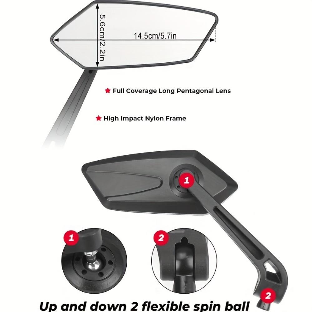 2pcs HD Wide Angle Bike Rearview Mirrors - 360° Adjustable, Fit for Electric Scooters, Ebikes, Motorcycles & Mountain Bikes