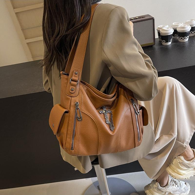 Yogodlns Y2K Daily Commuting Large Capacity Tote Hand Bags Soft Pu Leather Shoulder Bags for Women Quality Crossbody Bags