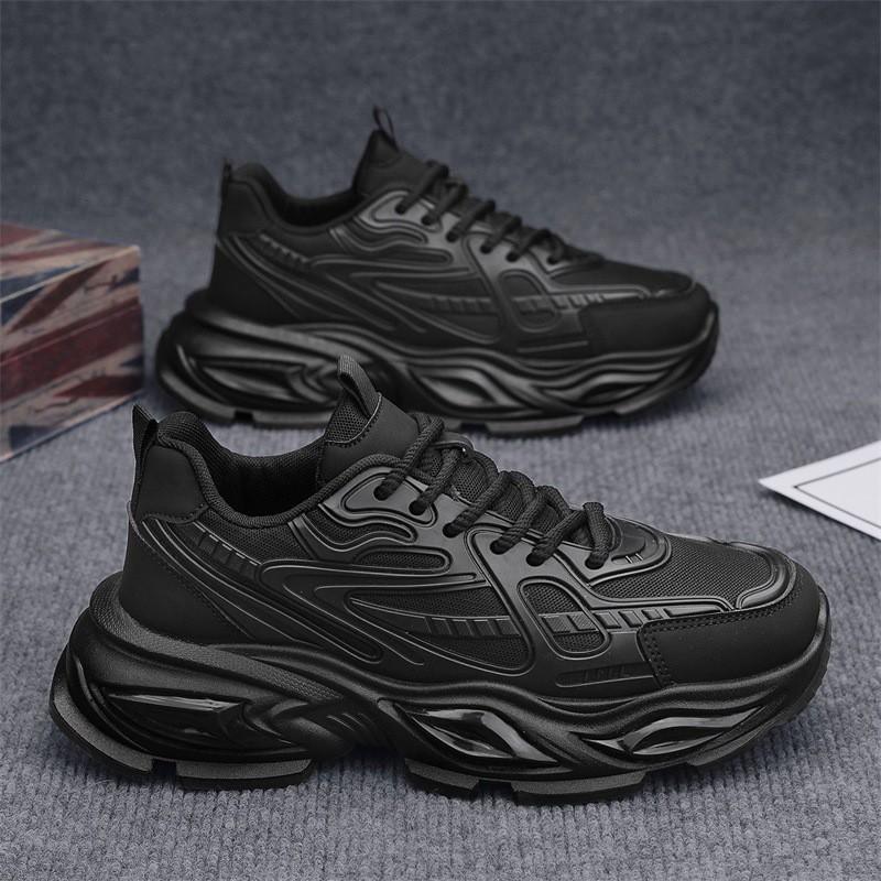 

Spring Men s Shoes New Breathable Mesh Sneaker Trend All-matching Platform Sole Height-increasing Casual Running 44