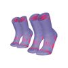 Colour-blocked Letters Soft and Comfortable Casual Kids Socks 2 Pairs Lavender Purple/Fluorescent Magenta Children's Model
