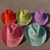 Summer Straw Cowboy Hat Hollow Woven Straw Hat Bohemian Cowboy Hat Outdoor Travel Sun Hat Sombrero Vaquero Mujer