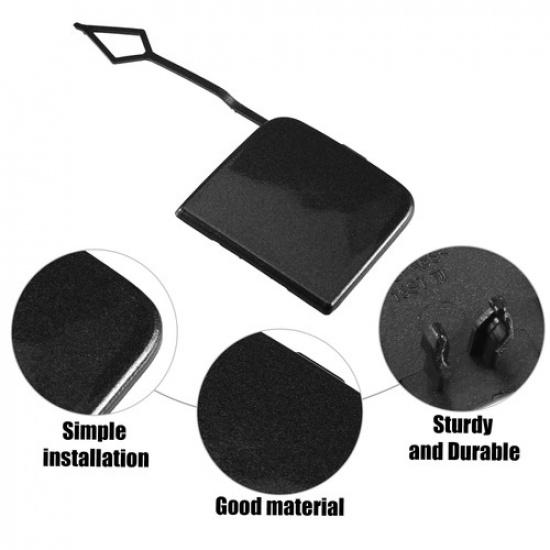 Front Bumper Tow Hook Cover Car Towing Hook Cap for VW Jetta 2015-2018 Black