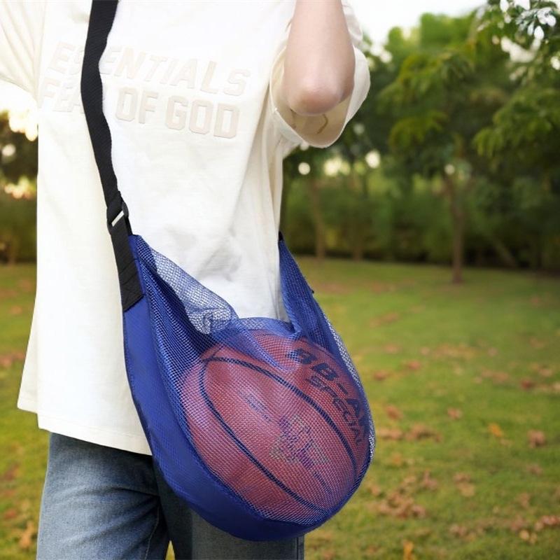 New Fashion Portable Single Shoulder Basketball Bag Men's Breathable Football Training Crossbody Bag Mult Mesh Storage Bag