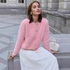 Cardigan Sweaters for Women Fall Long Sleeve Knit Button Open Front Casual Outerwear Coat Women's Fuzzy Crew Neck Chunky Cardigans Sweater Jackets