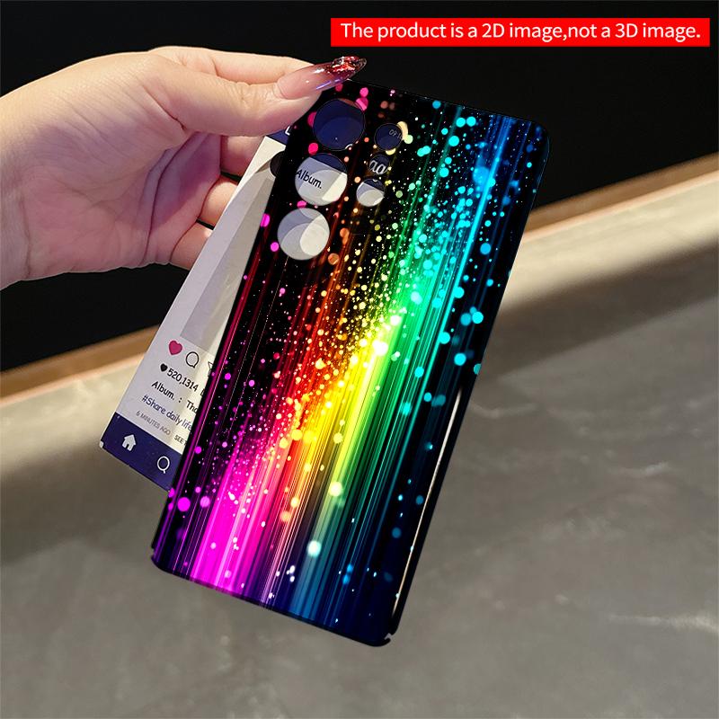 2DFlat Samsung phone case Rainbow Light Particles Flowing Down Applicable to Galaxy S22 S23 S24 S25ULTRA S26 A12 A13 A14 A15 A16