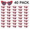 40pcs Fun and Stylish Large Frame Heart-Shaped Glasses - Perfect for Weddings Balls and Couples Parties